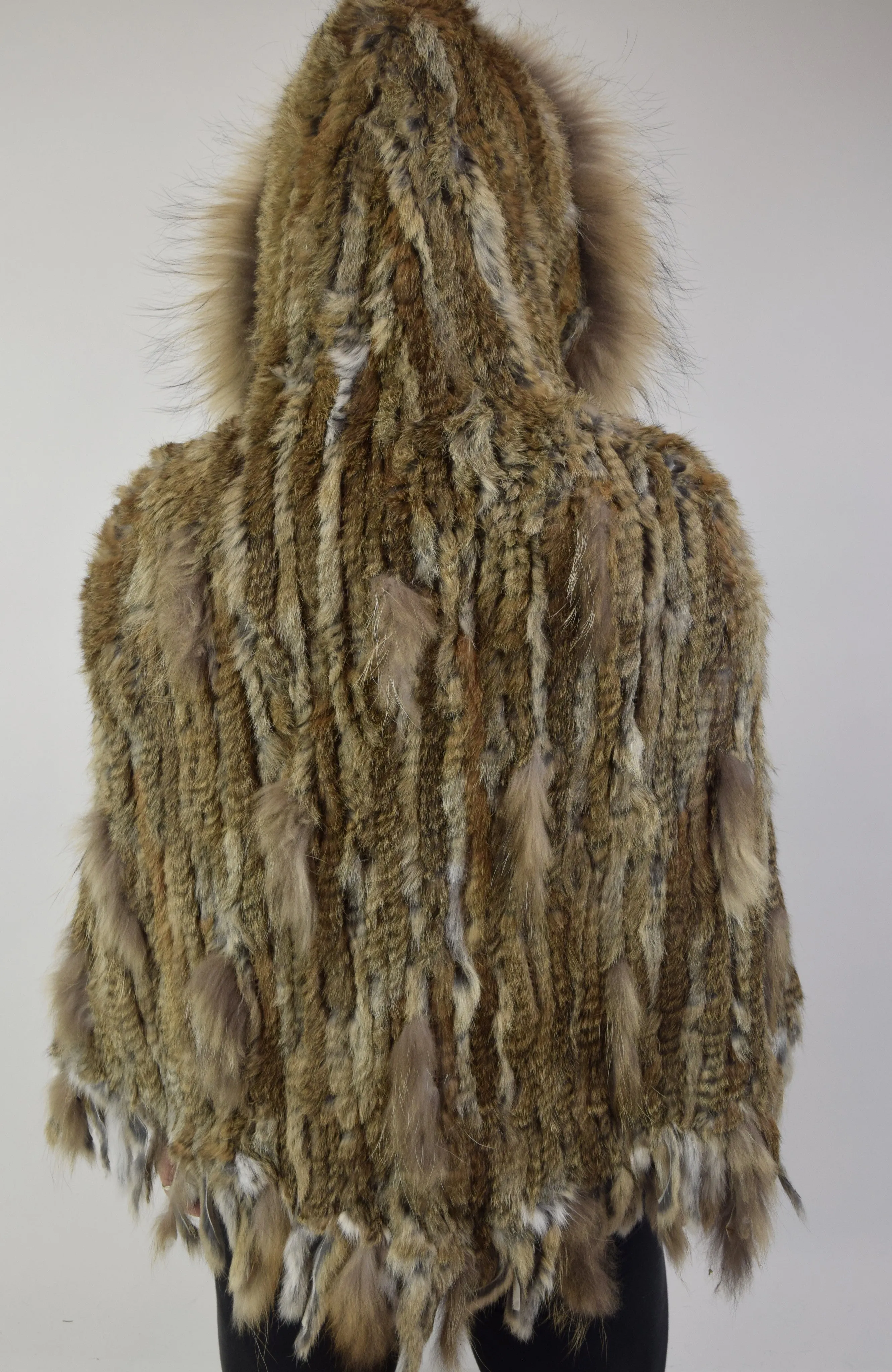 Rabbit & Raccoon Fur Poncho