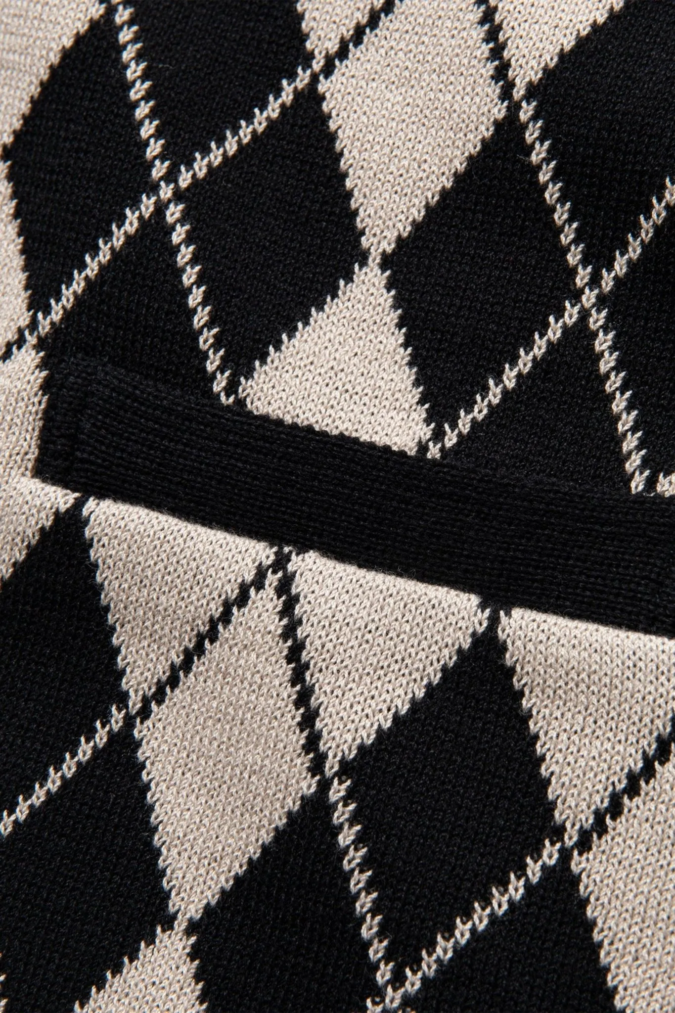 Rats Argyle Knit Cardigan - Black