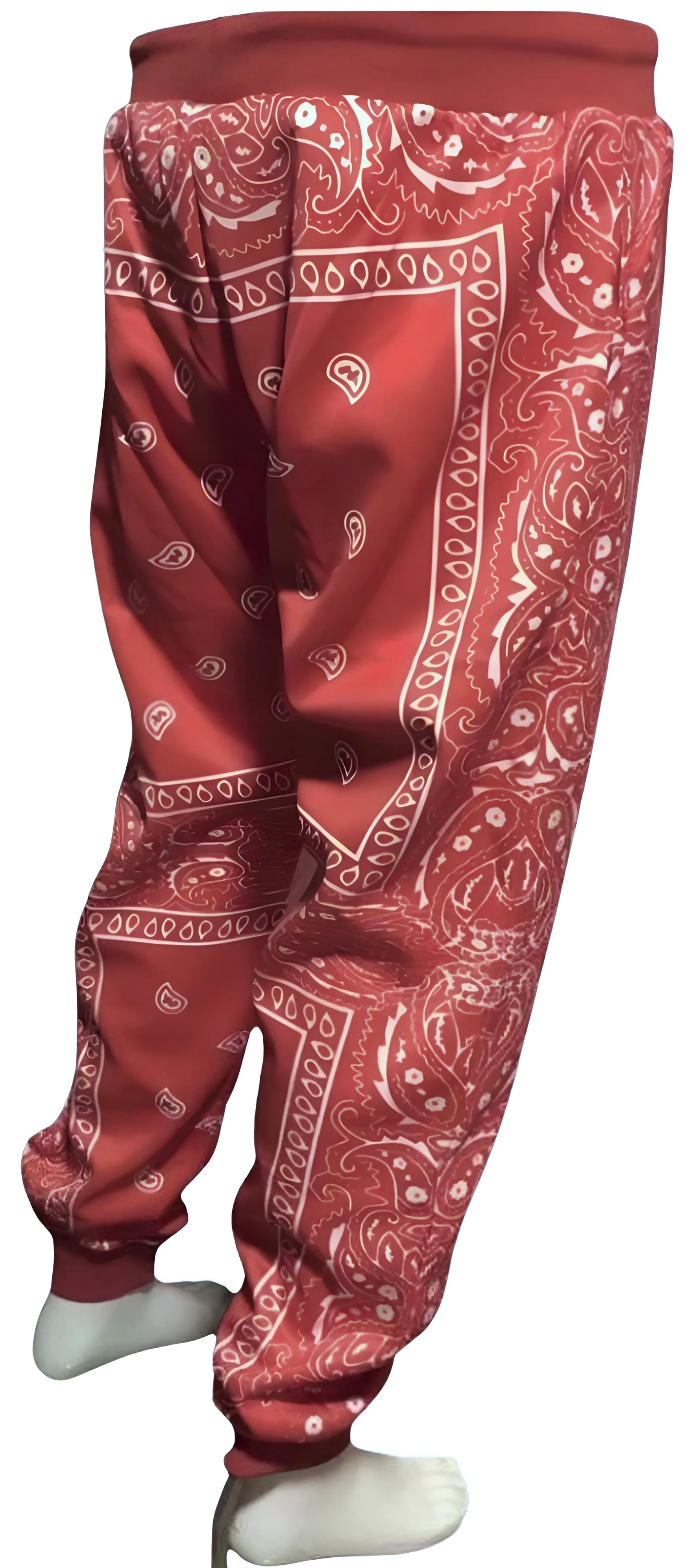 ^RED BANDANA^ JOGGER SWEATPANTS (BRIGHT RED / CUSTOM)