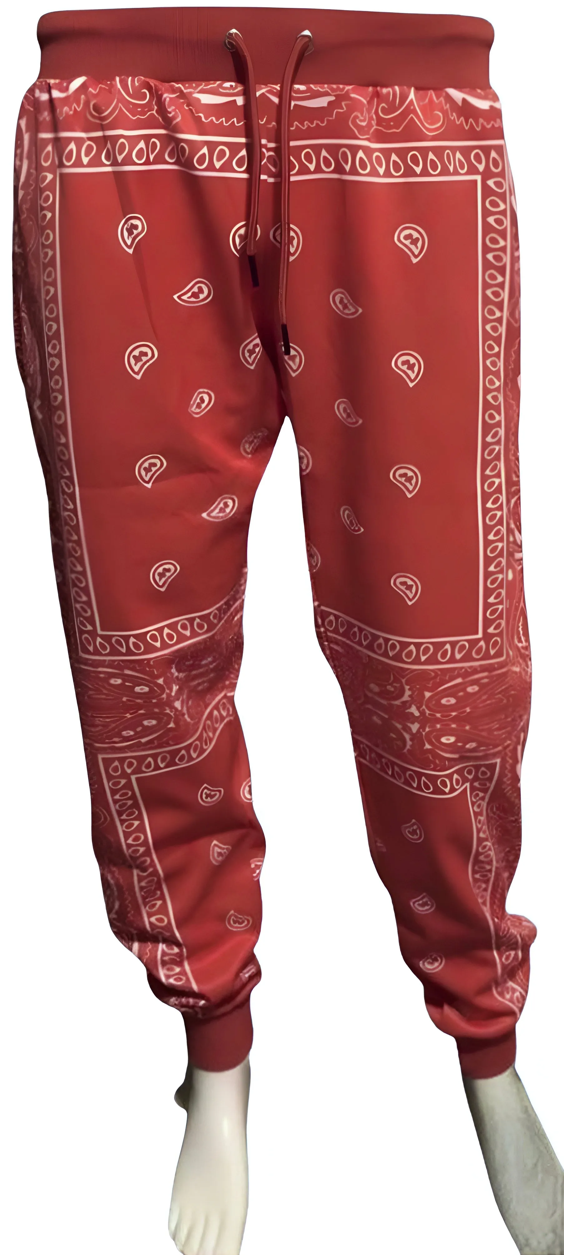 ^RED BANDANA^ JOGGER SWEATPANTS (BRIGHT RED / CUSTOM)