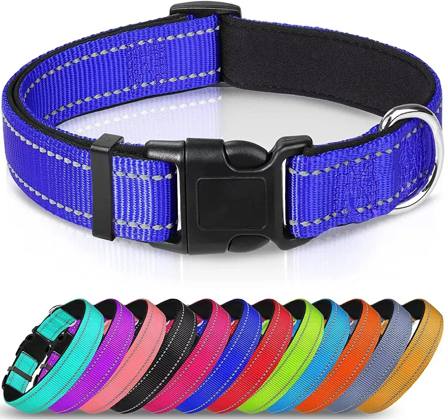 Reflective Dog Collar - Adjustable Padded Collar for Small and Large Dogs | Perfect Pet Owner Gifts & Dog Lover Accessories