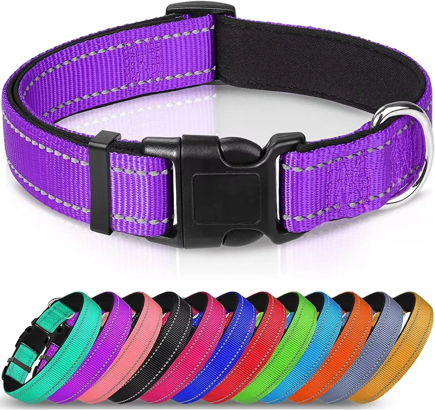 Reflective Dog Collar - Adjustable Padded Collar for Small and Large Dogs | Perfect Pet Owner Gifts & Dog Lover Accessories