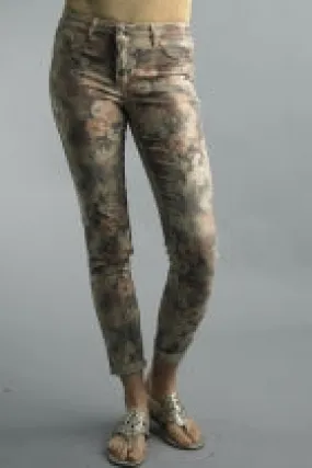 Reversible Khaki and Floral Pattern Pants