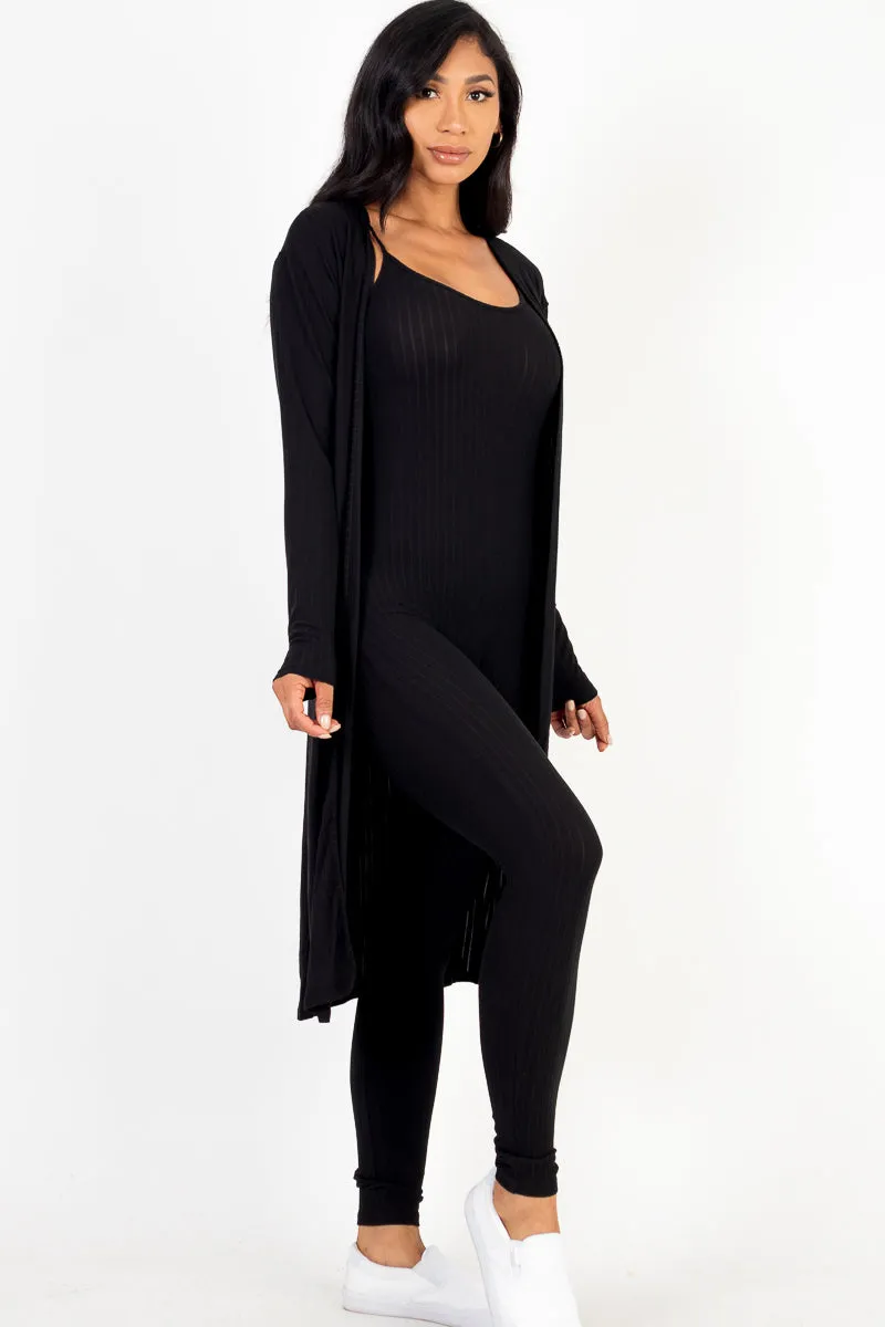 Ribbed Cardigan & Jumpsuit Set (CAPELLA)