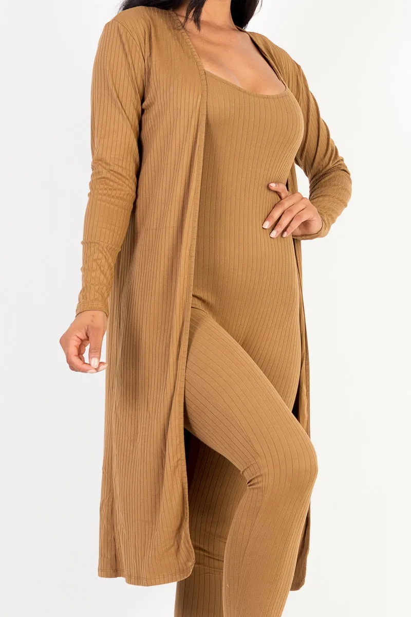 Ribbed Cardigan & Jumpsuit Set (CAPELLA)