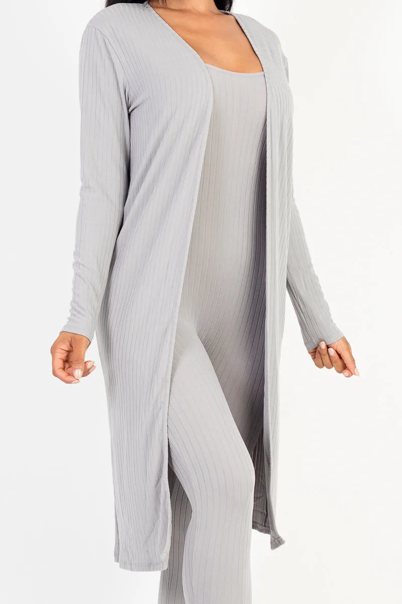 Ribbed Cardigan & Jumpsuit Set (CAPELLA)