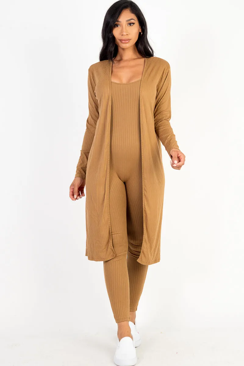 Ribbed Cardigan & Jumpsuit Set (CAPELLA)