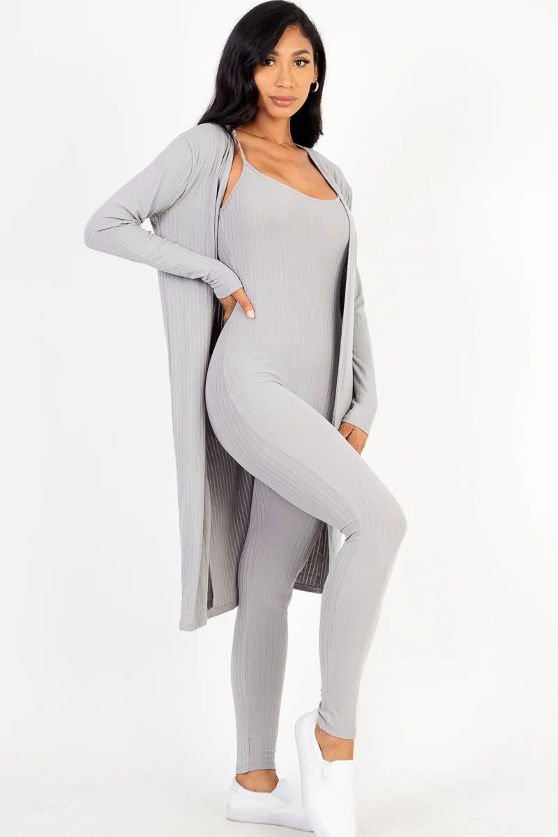 Ribbed Cardigan & Jumpsuit Set (CAPELLA)