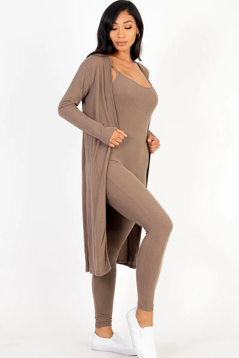 Ribbed Cardigan & Jumpsuit Set (CAPELLA)