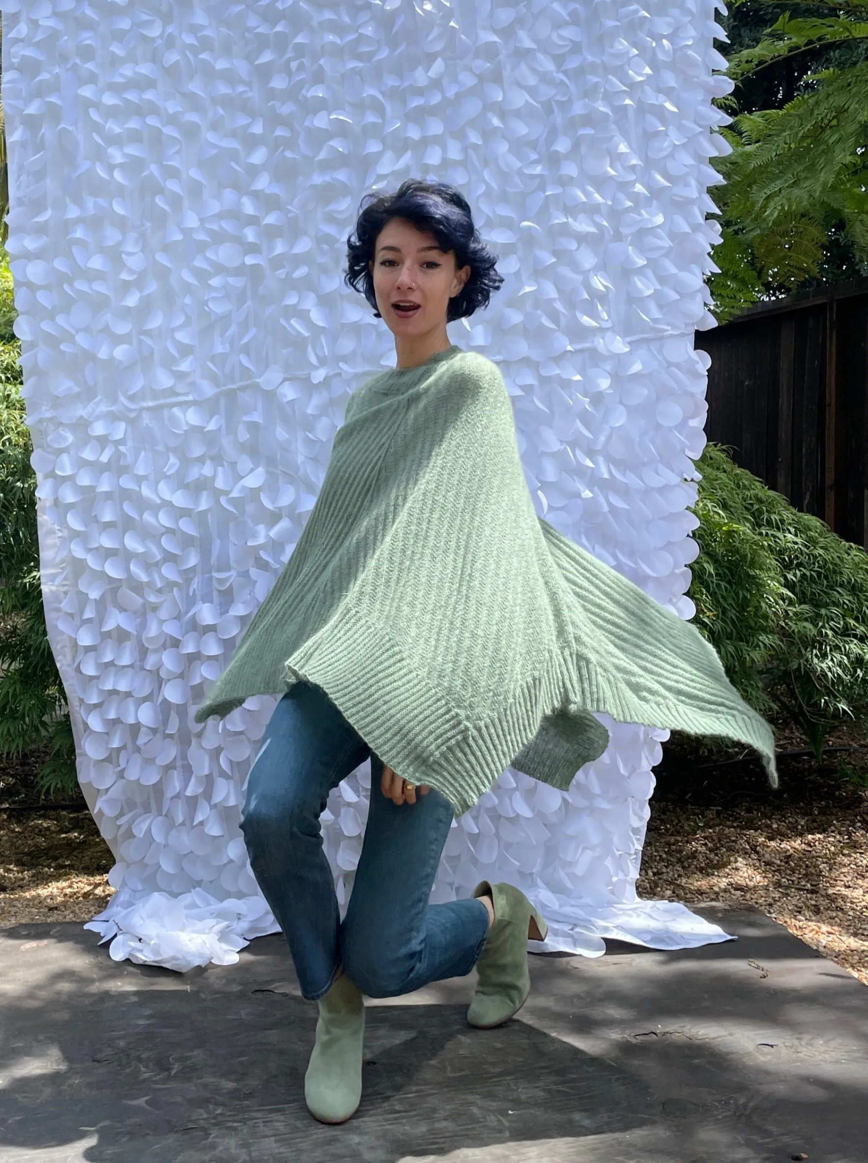 Sage Knit Poncho