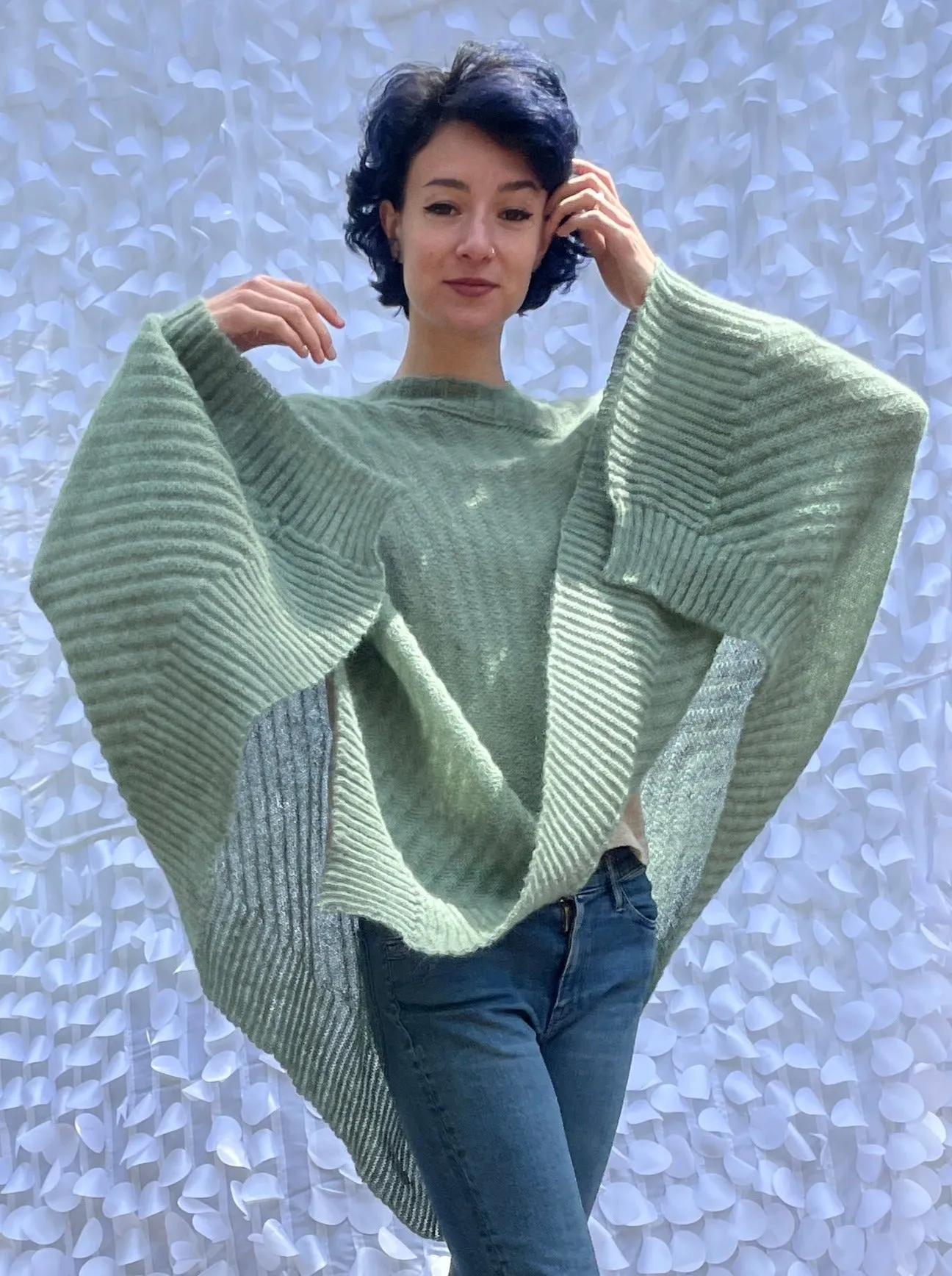 Sage Knit Poncho