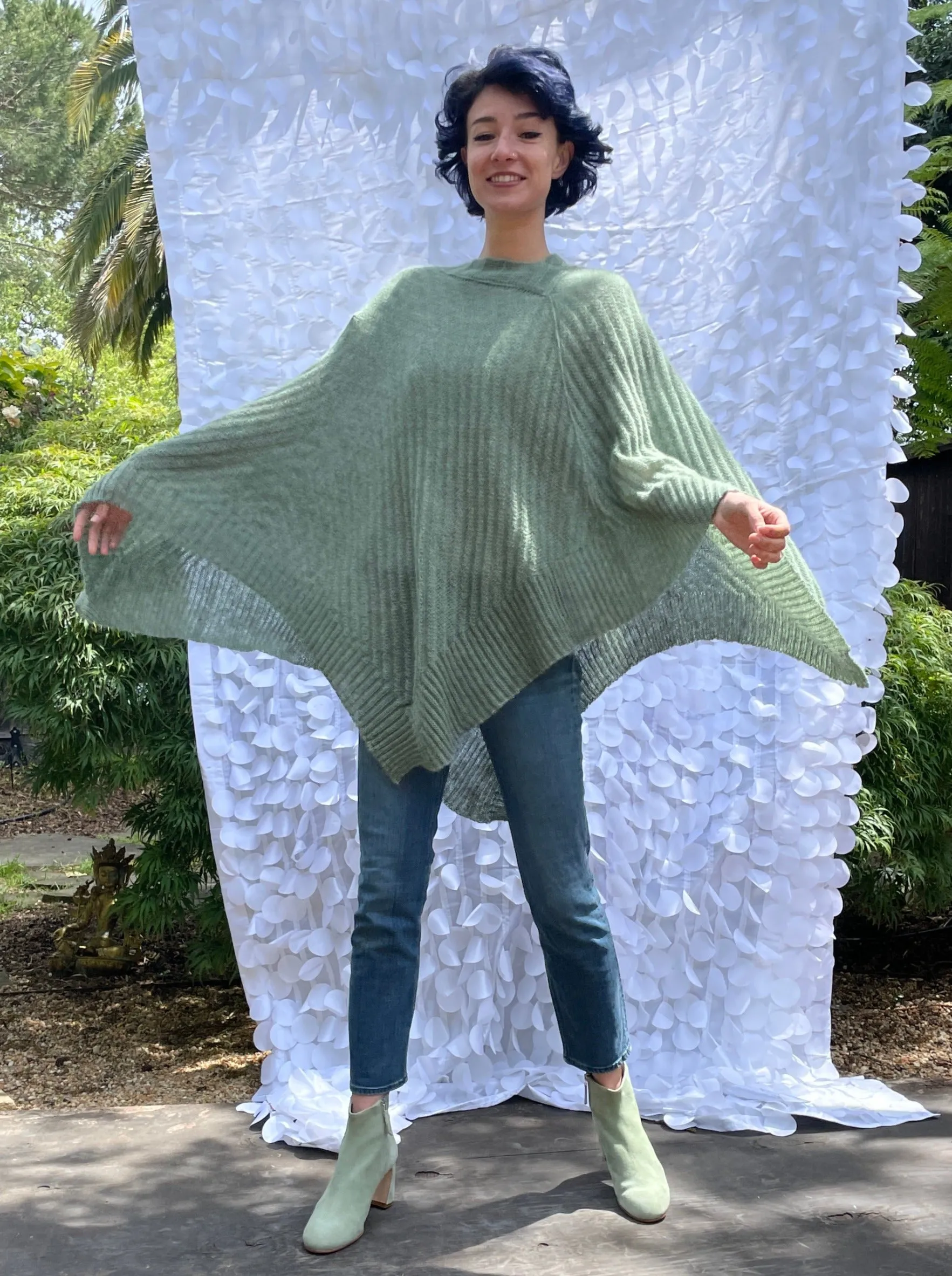 Sage Knit Poncho