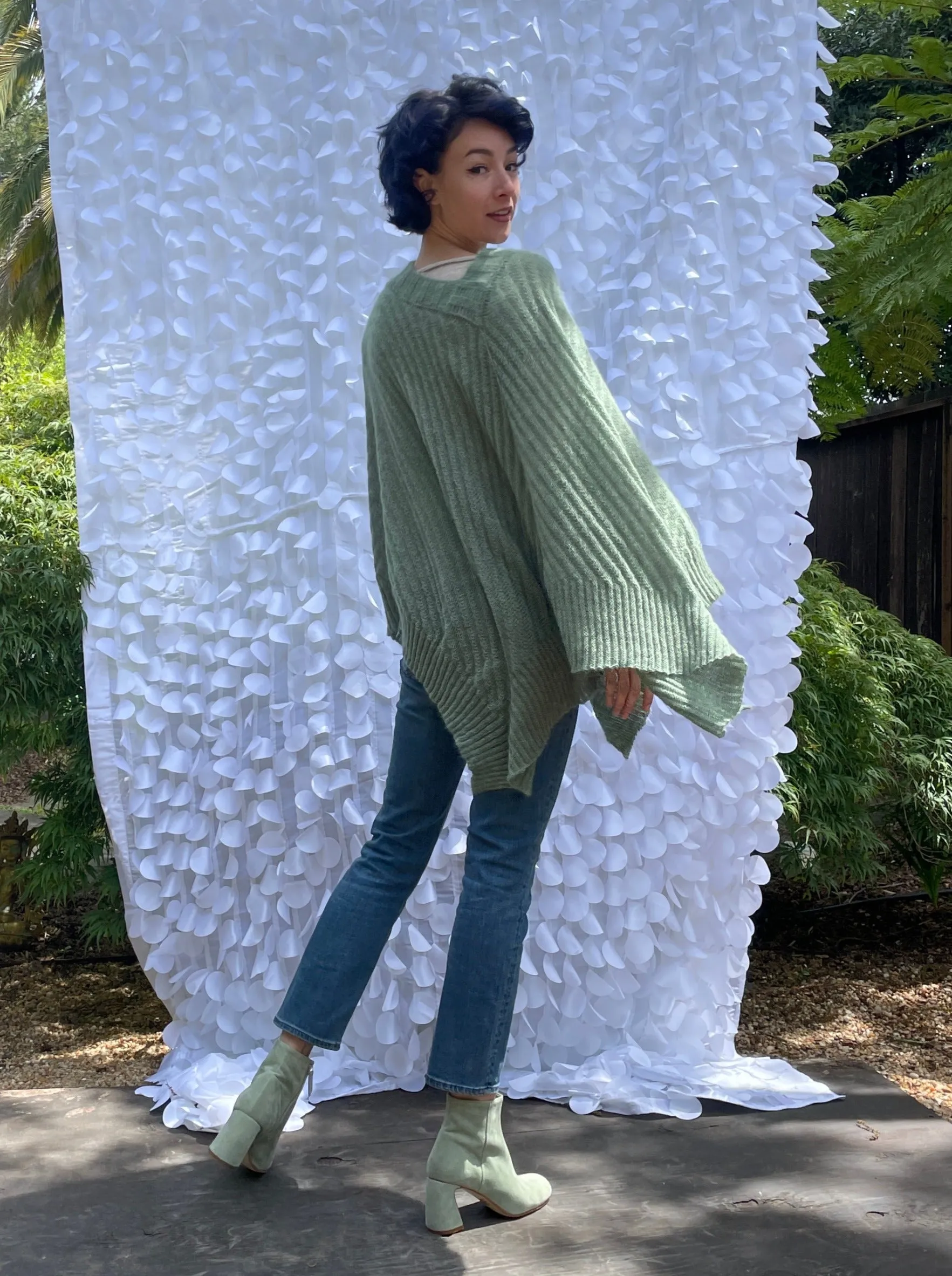 Sage Knit Poncho