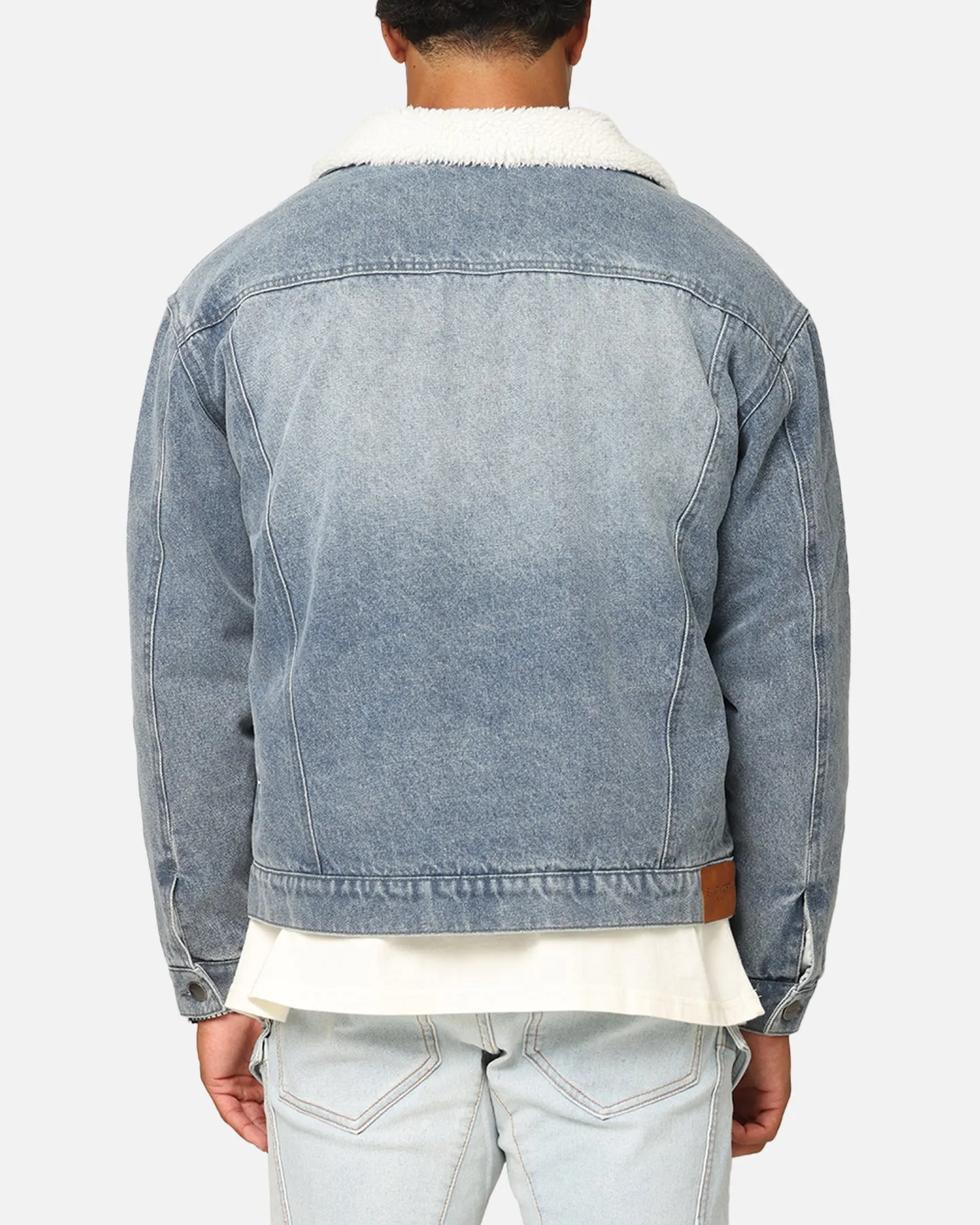 Saint Morta Sherpa Boxy Denim Jacket Dirty Denim