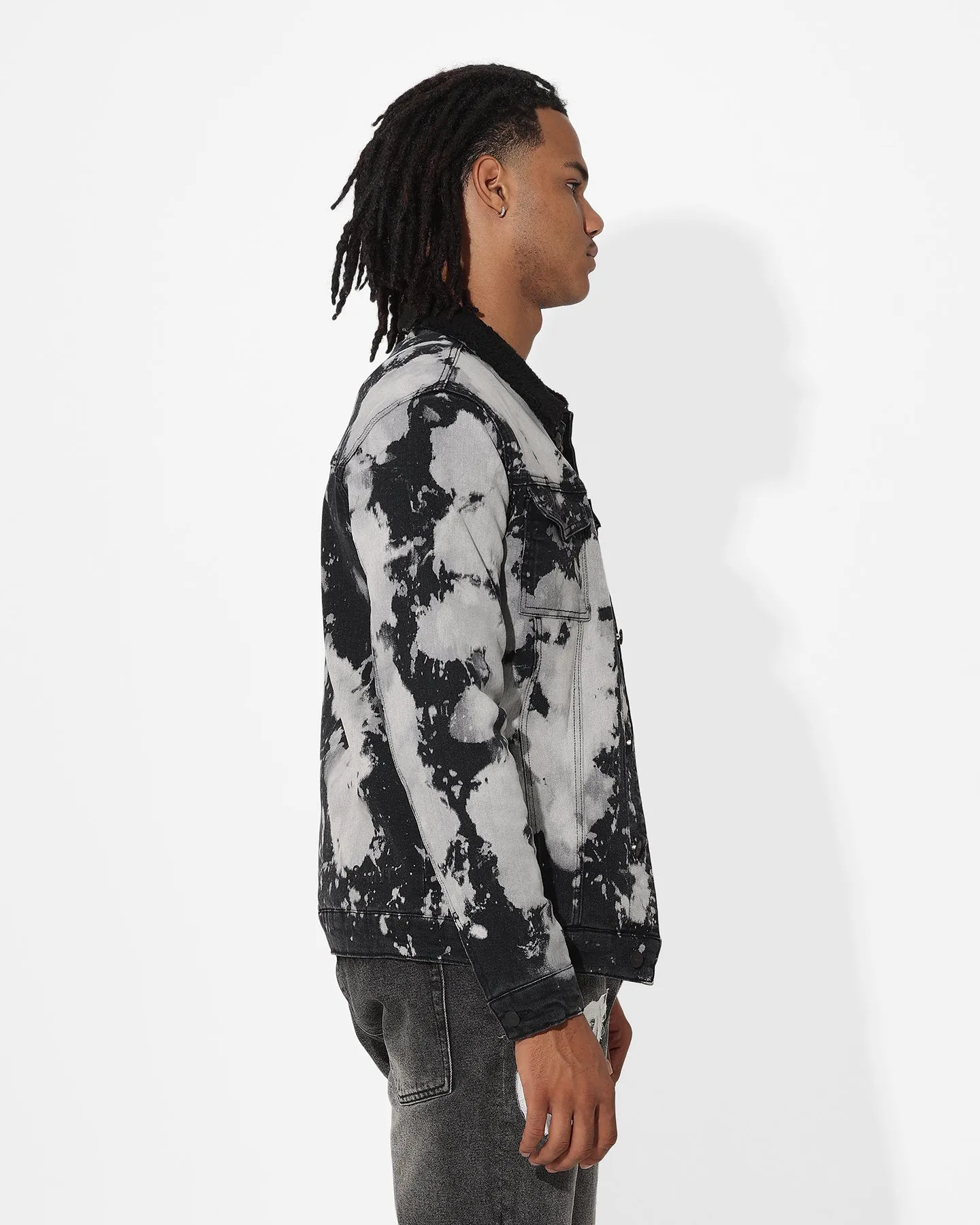 Saint Morta Splat Sherpa Jacket Black/Grey