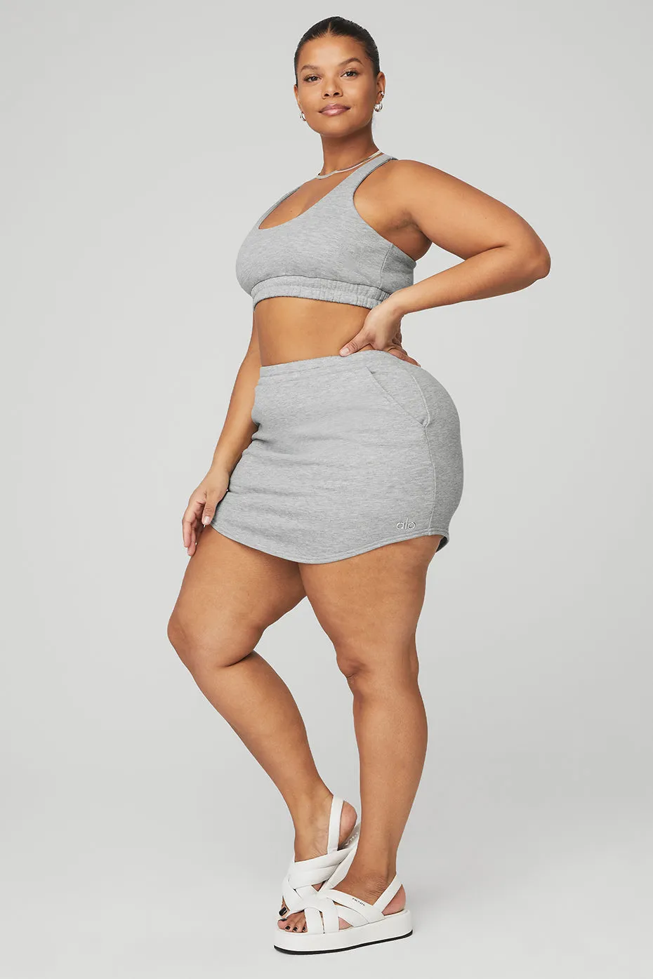 Scoop Neck Sweatshirt Bra & High-Waist Accolade Skirt