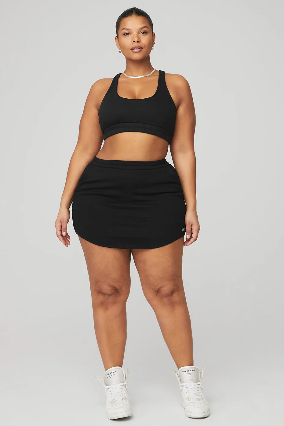 Scoop Neck Sweatshirt Bra & High-Waist Accolade Skirt