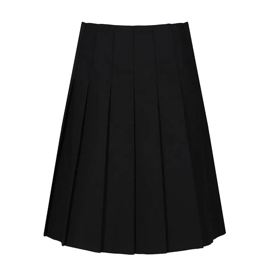 Senior Black Stitch Down Pleat Skirt