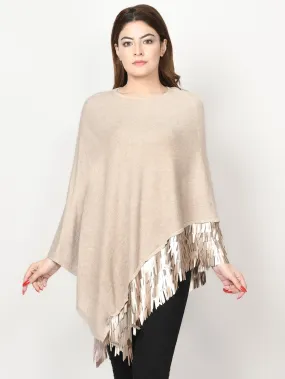 Sequin Border Poncho