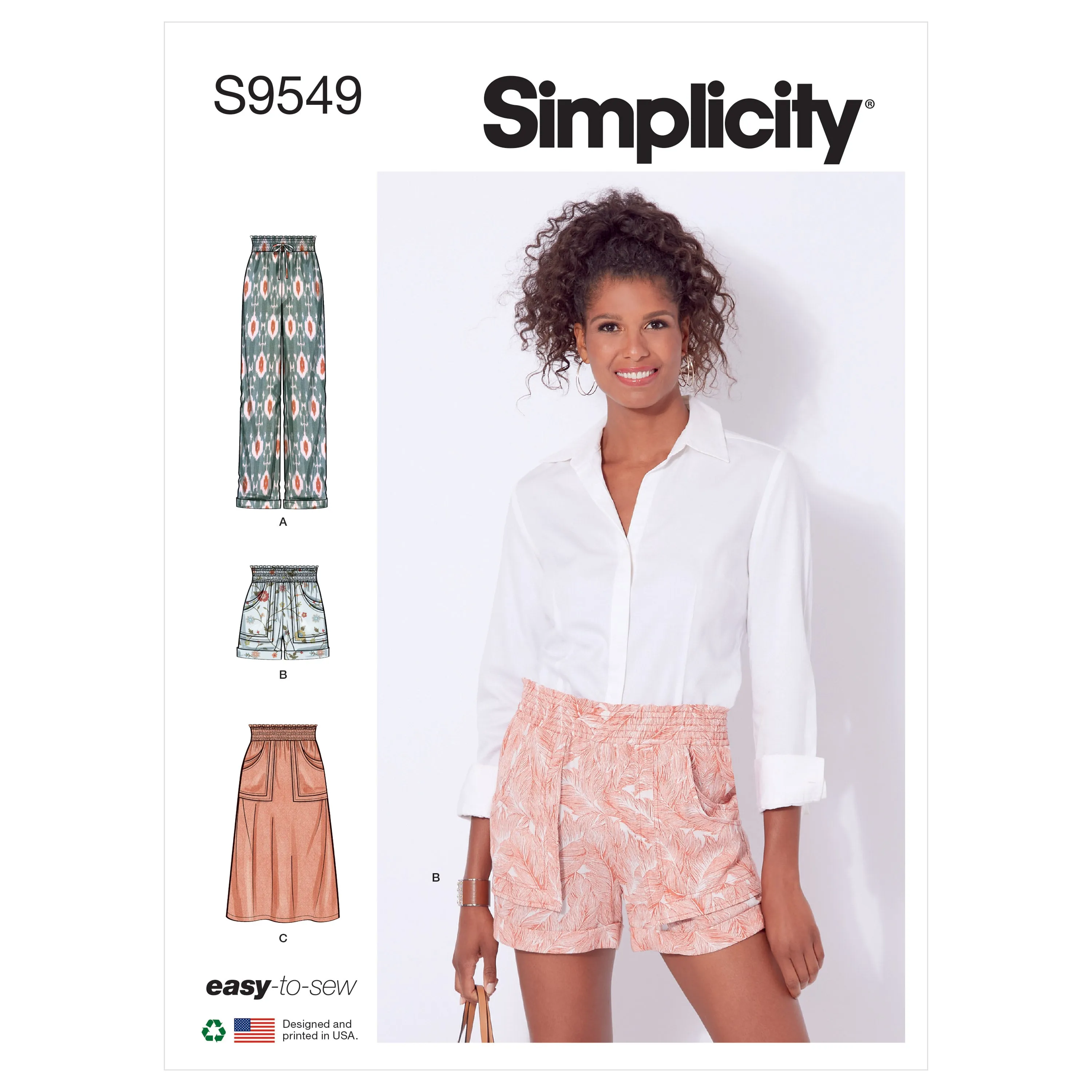 Simplicity Sewing Pattern S9549 MISSES' PANTS, SHORTS AND SKIRT