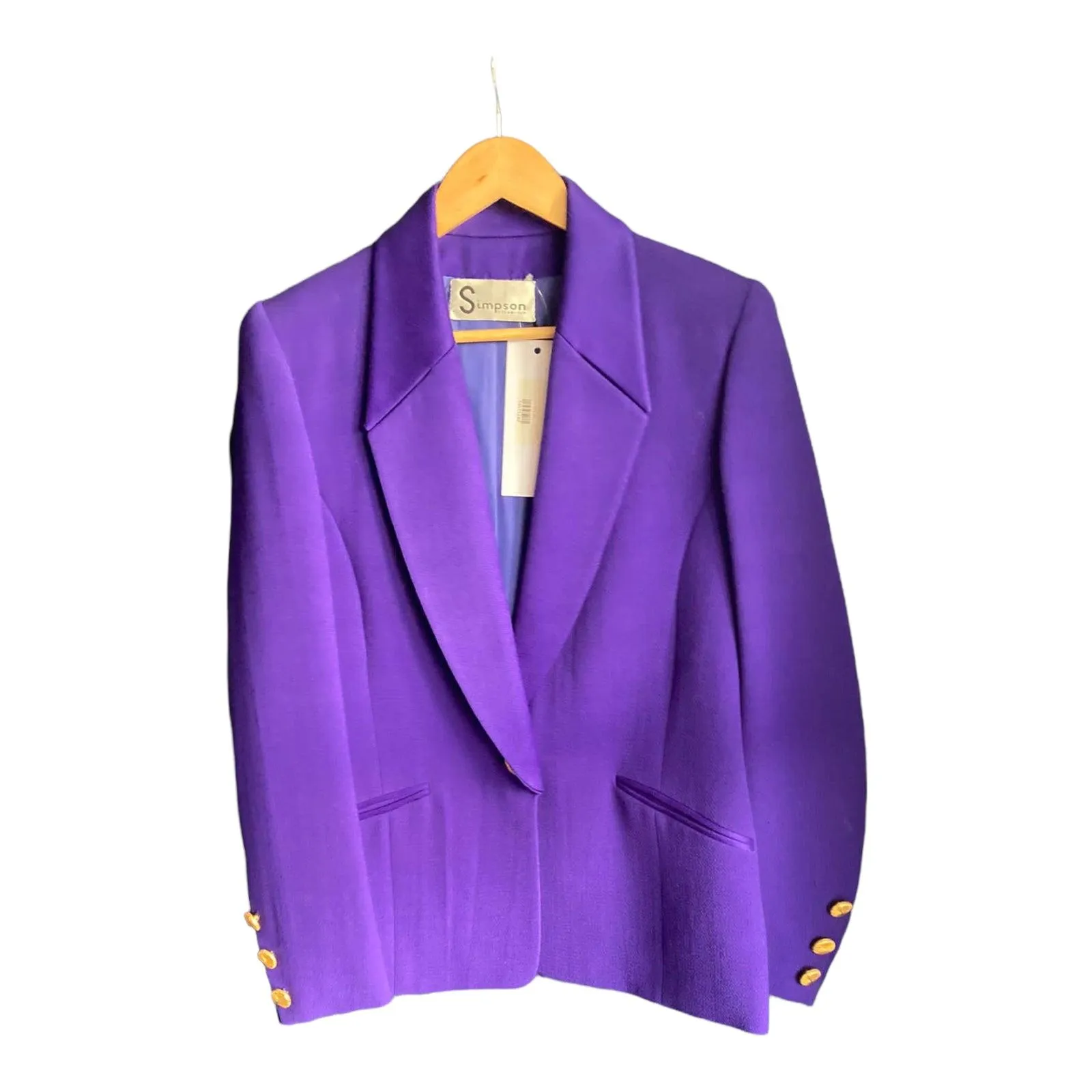 Simpson Wool Purple Skirt Suit UK Size 12