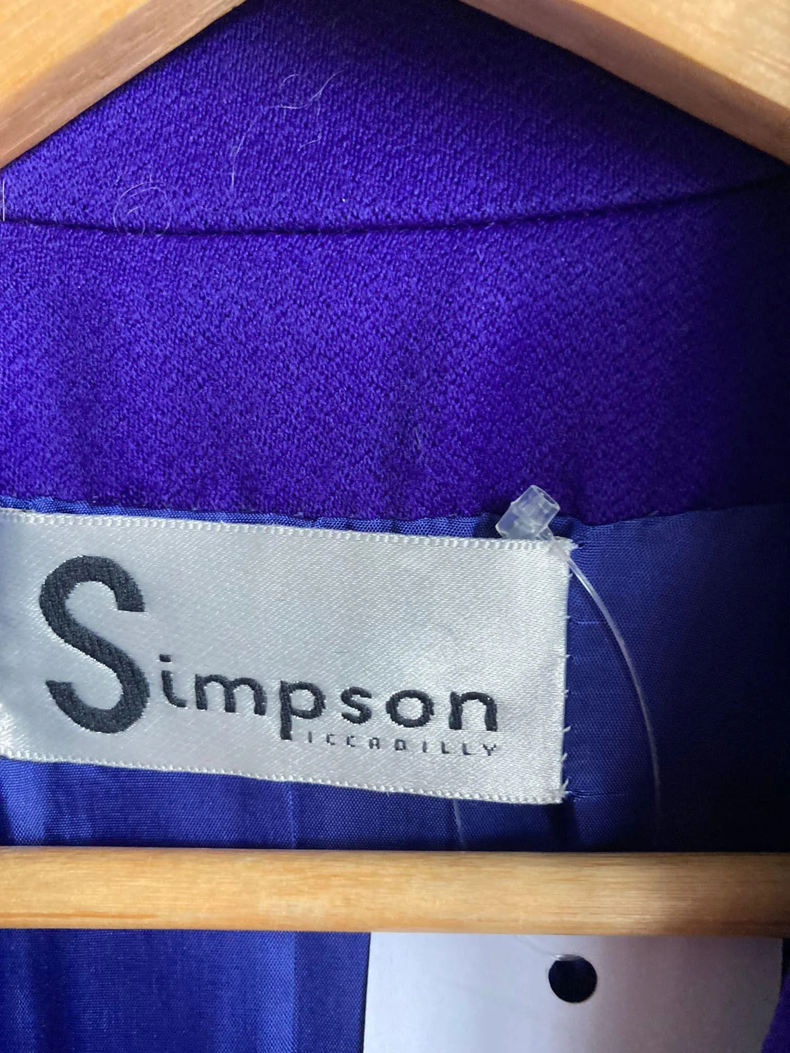 Simpson Wool Purple Skirt Suit UK Size 12