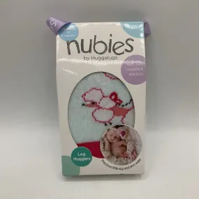 Size 0-6m: Nubies by Huggalugs Light Blue Pink Poodle Baby Leg Warmers NEW