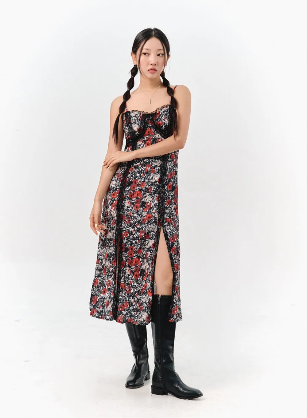 Sleeveless Floral Maxi Dress IS304