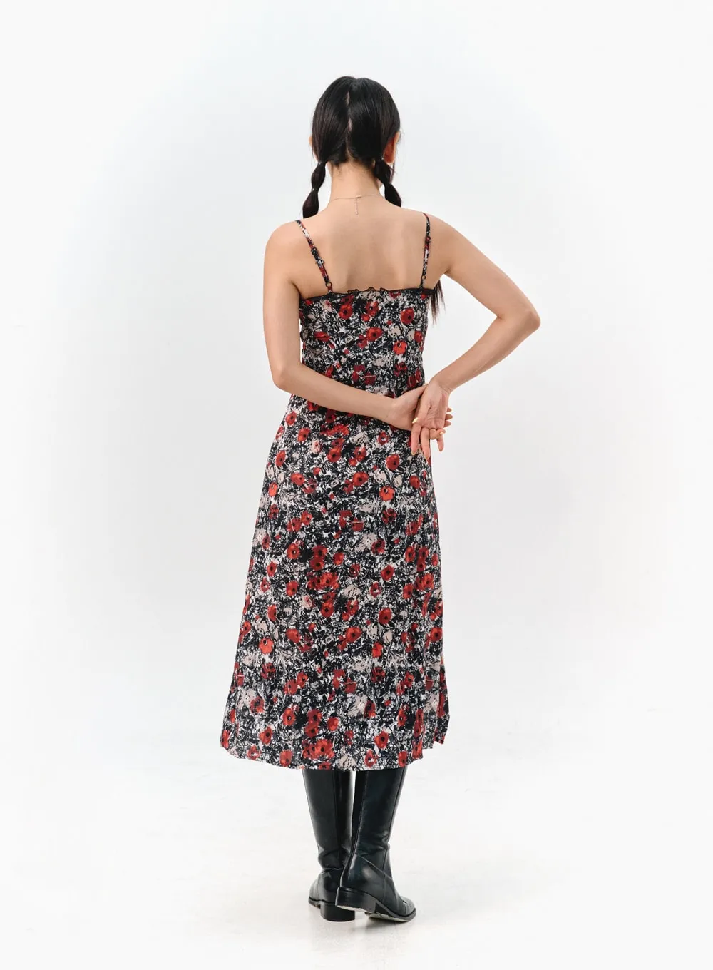 Sleeveless Floral Maxi Dress IS304