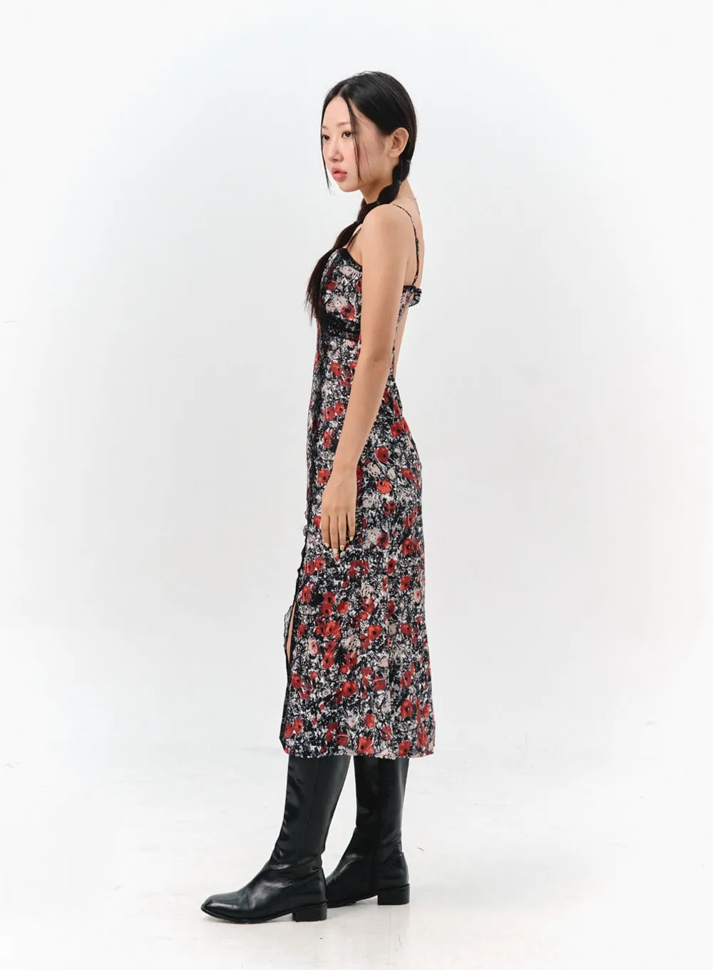 Sleeveless Floral Maxi Dress IS304