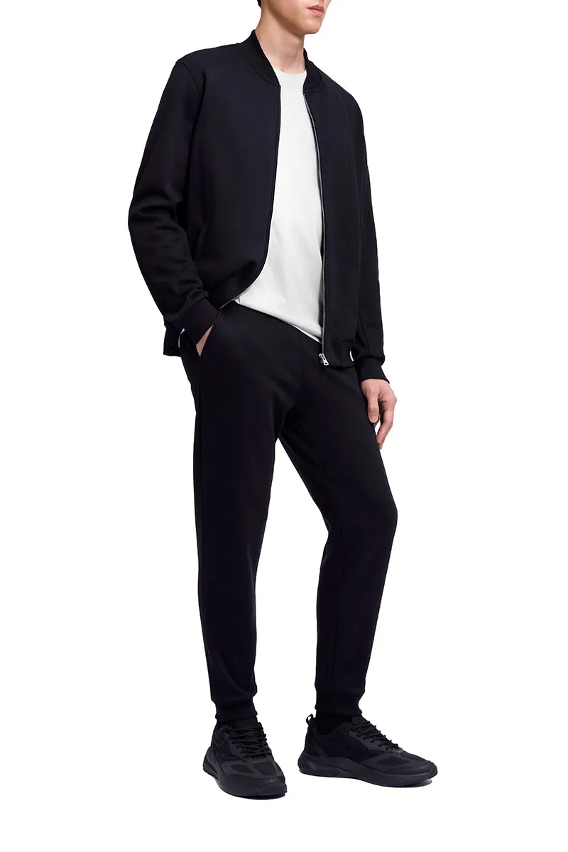 Slim Fleece Sweatpants | Black BKFD01