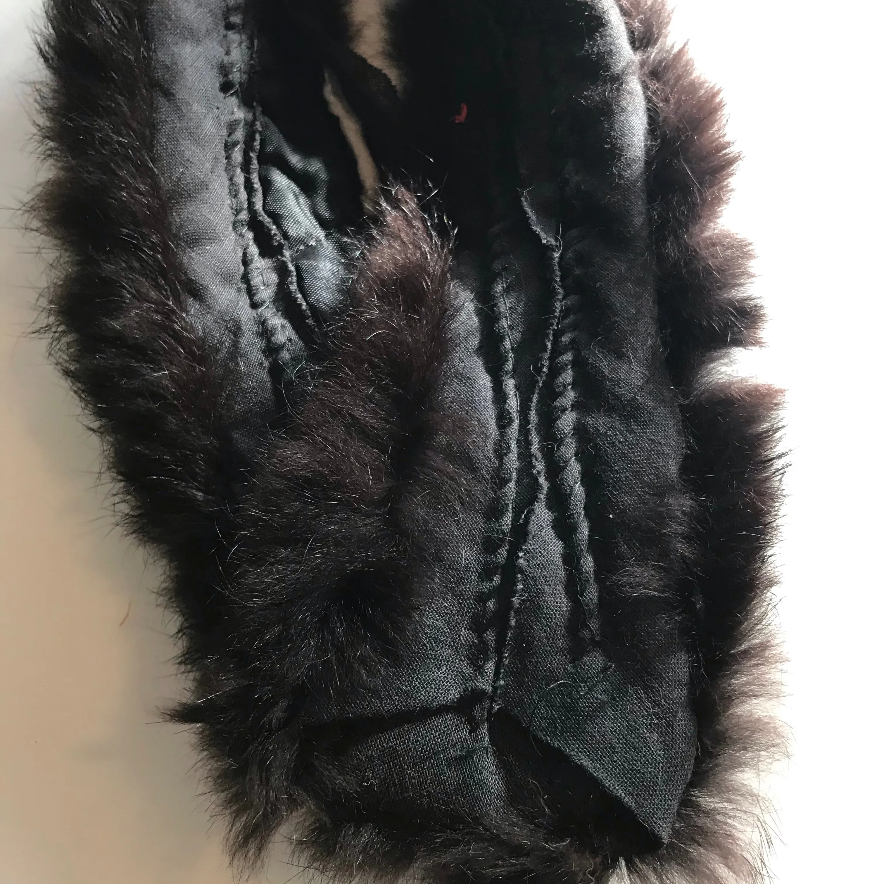 Small Deepest Brown Muskrat Fur Collar circa 1960s