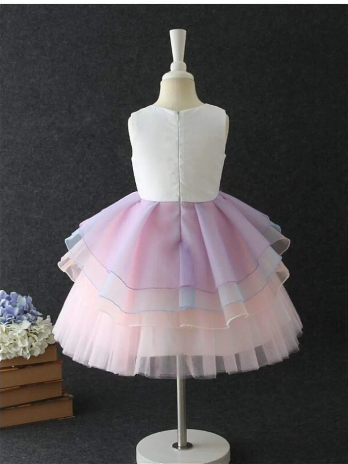 Spring Unicorn Tiered Ruffle Tutu Dress