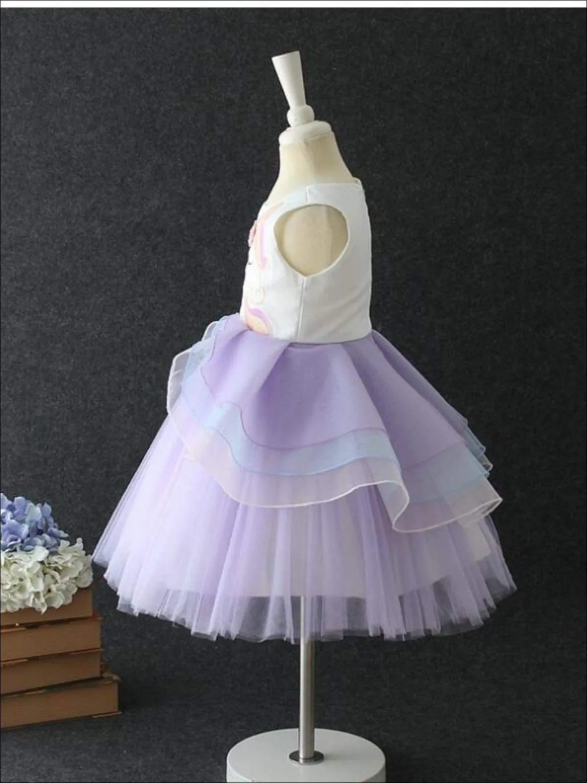 Spring Unicorn Tiered Ruffle Tutu Dress