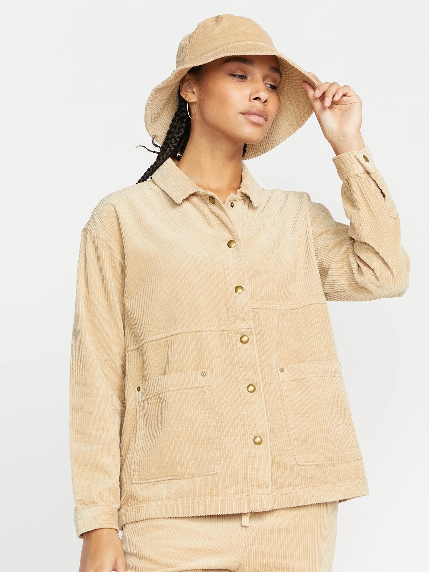 Stone Street Corduroy Shacket - Khaki