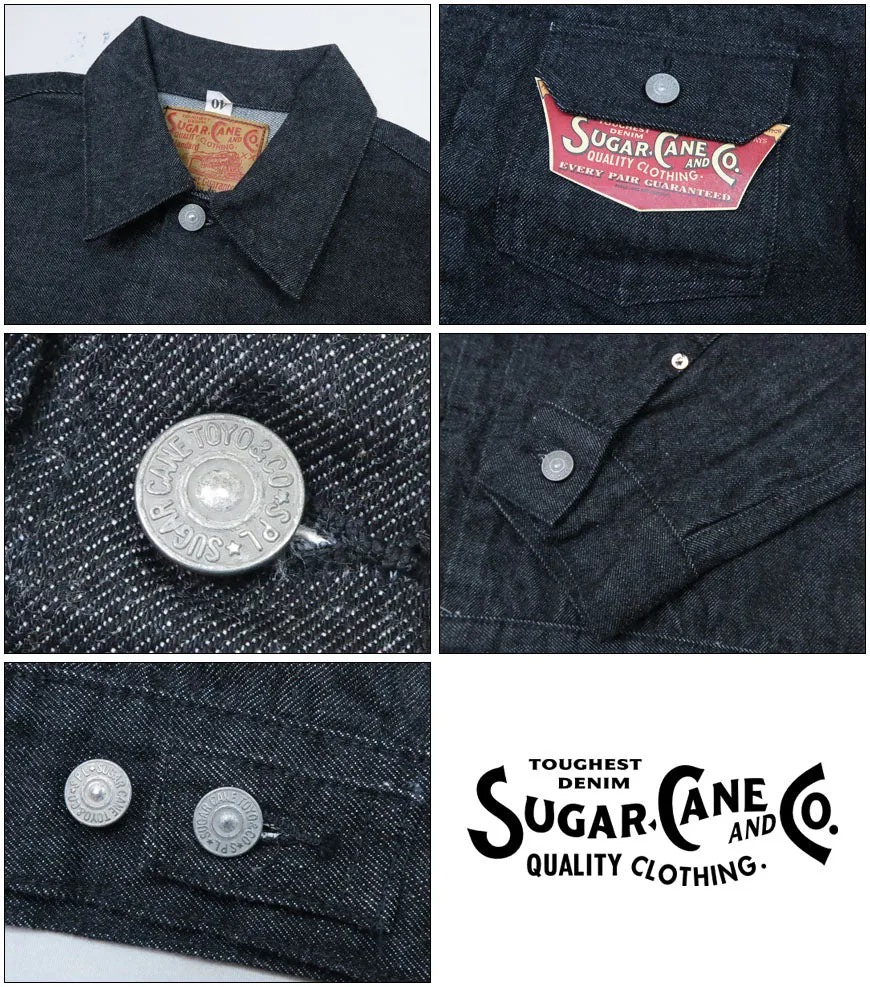 SUGAR CANE シュガーケーン 14.25oz ブラック デニム ジャケット ワンウォッシュ 1953モデル 2nd(セカンド) ジージャン Gジャン 14.25oz BLACK DENIM JACKET 1953 MODEL SC15650【2024-25年秋冬新作】