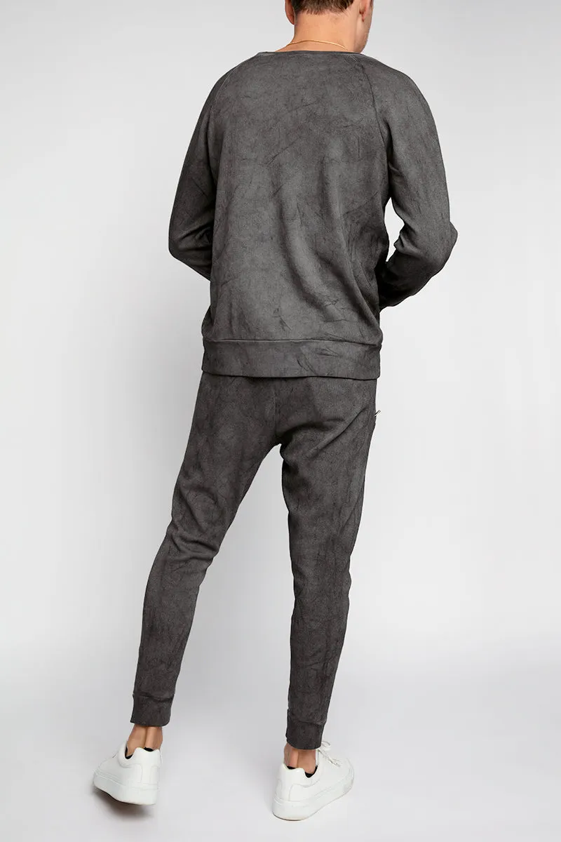 Sweatpants With Dirty Effect in Charcoal