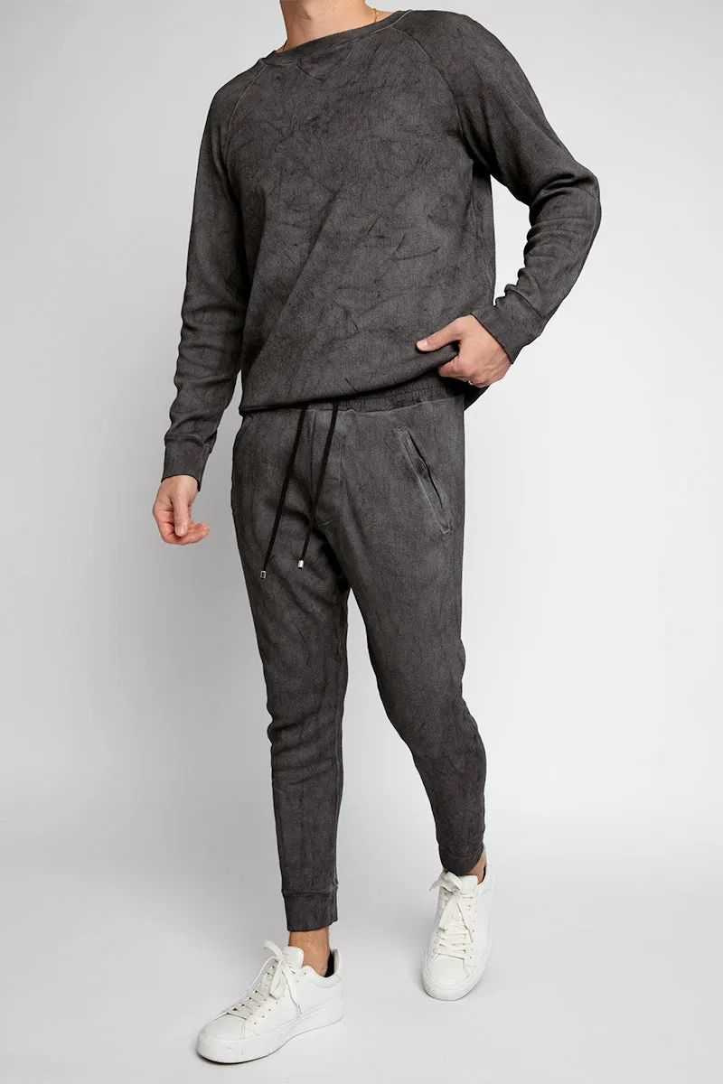 Sweatpants With Dirty Effect in Charcoal