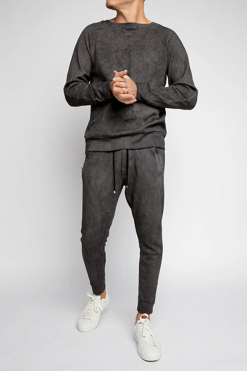 Sweatpants With Dirty Effect in Charcoal