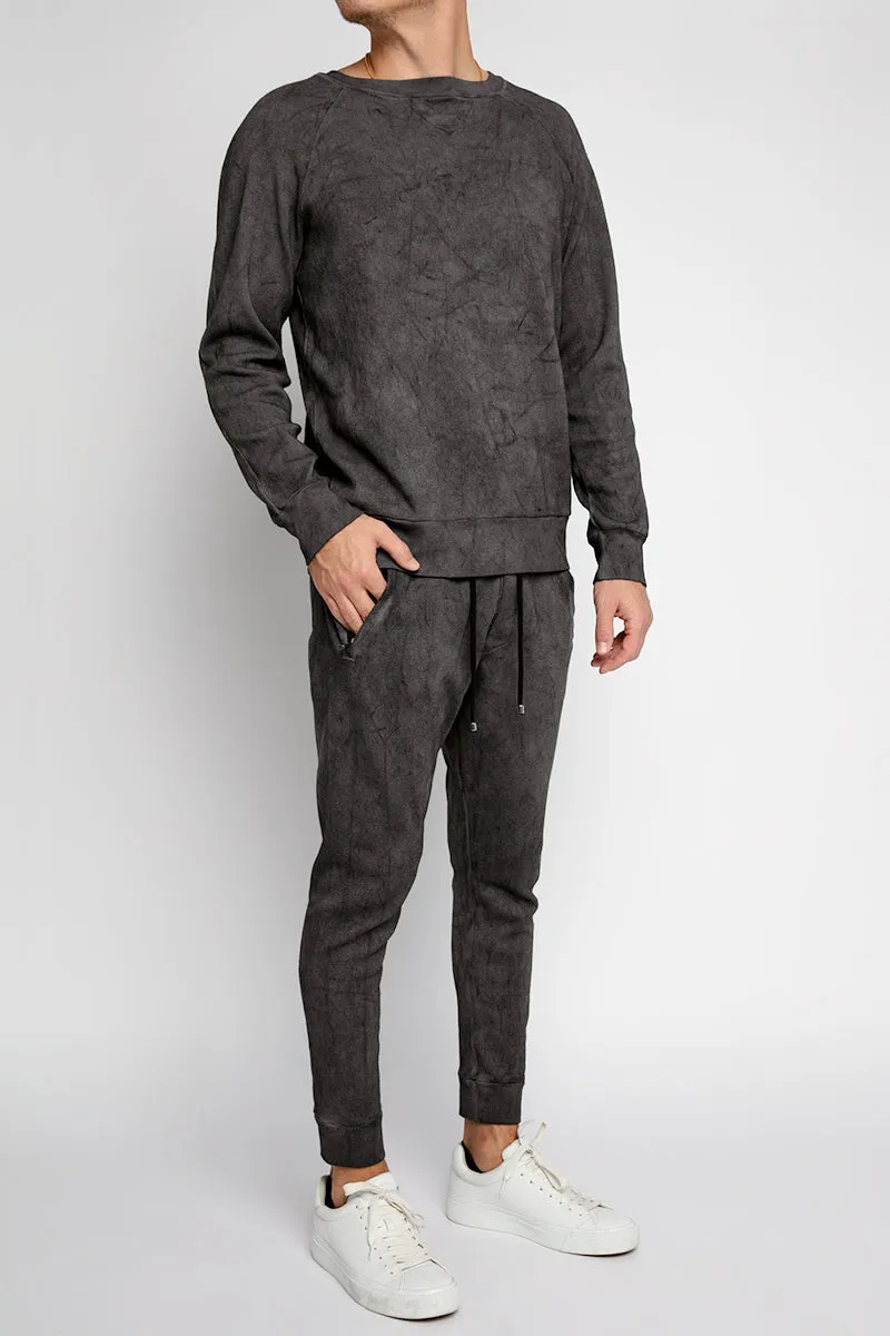 Sweatpants With Dirty Effect in Charcoal