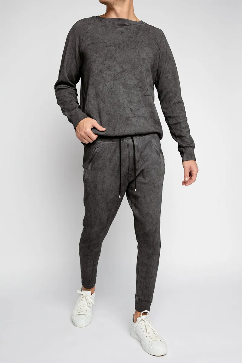 Sweatpants With Dirty Effect in Charcoal