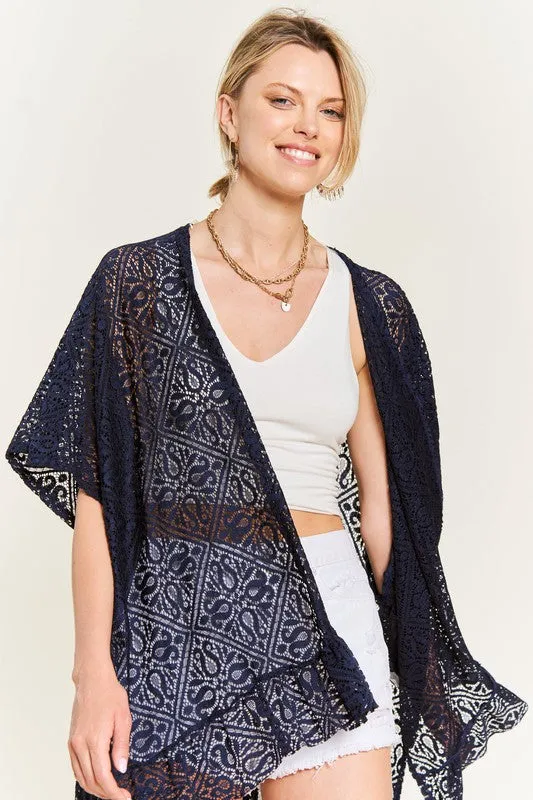 TEEK - LACE OVER SIZE RUFFLE KIMONO