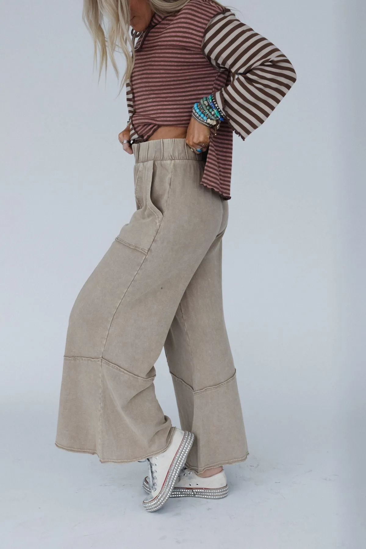 The Nest Sunset Shore Wide Leg Pants - Cappuccino