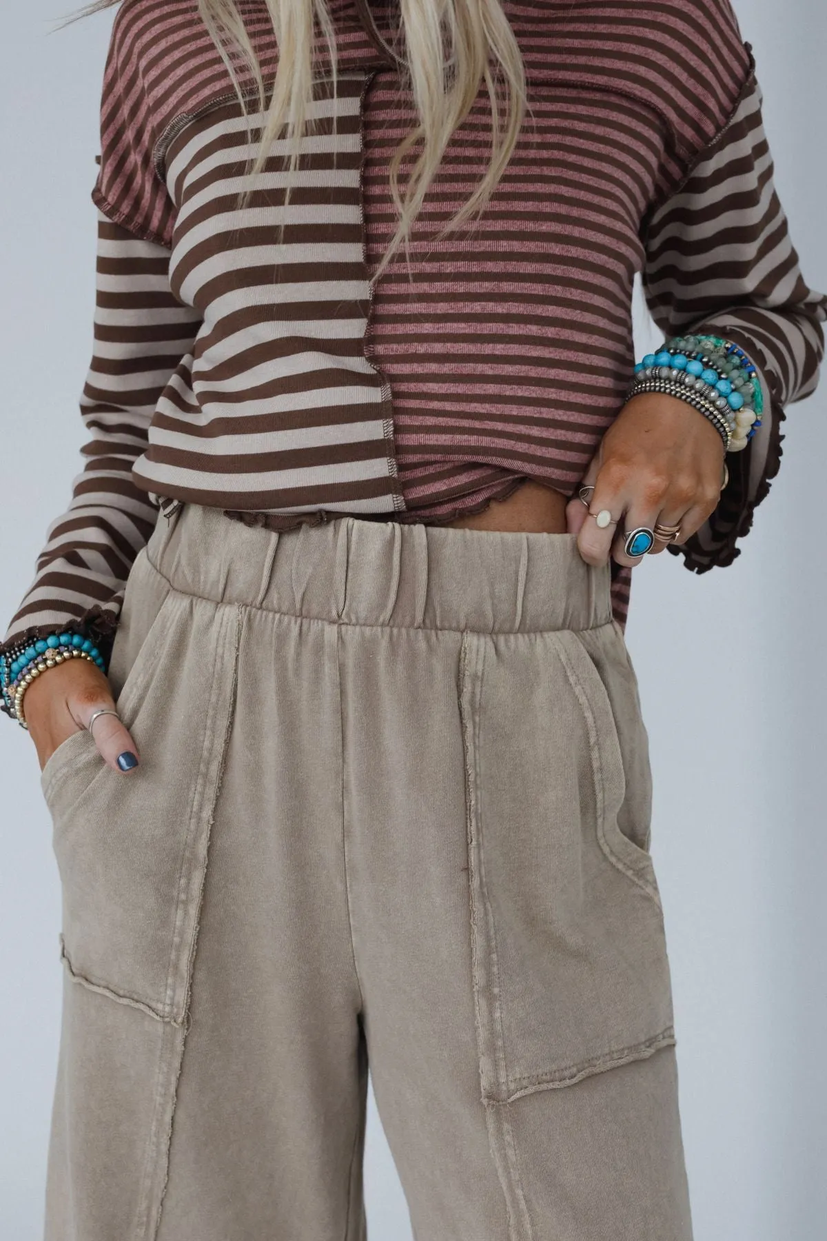 The Nest Sunset Shore Wide Leg Pants - Cappuccino