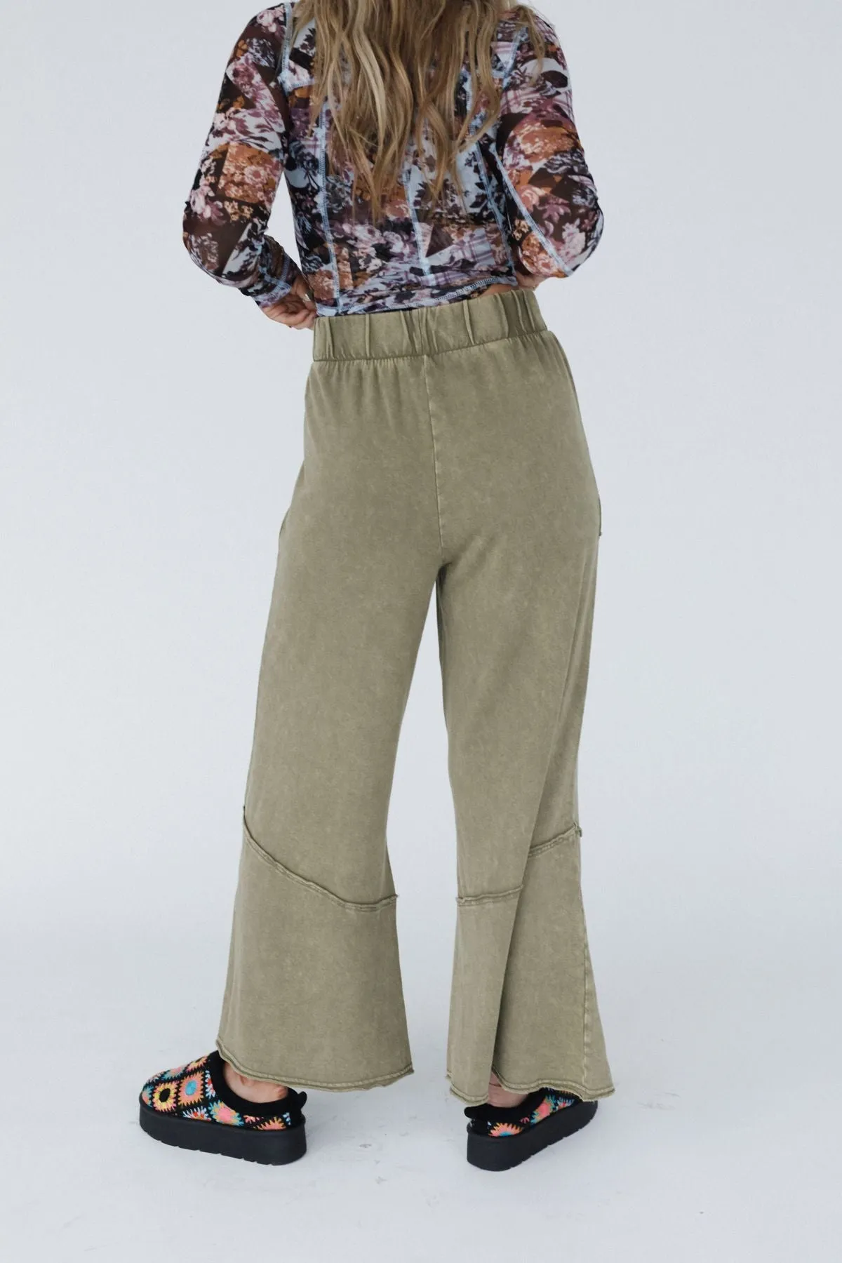 The Nest Sunset Shore Wide Leg Pants - Olive