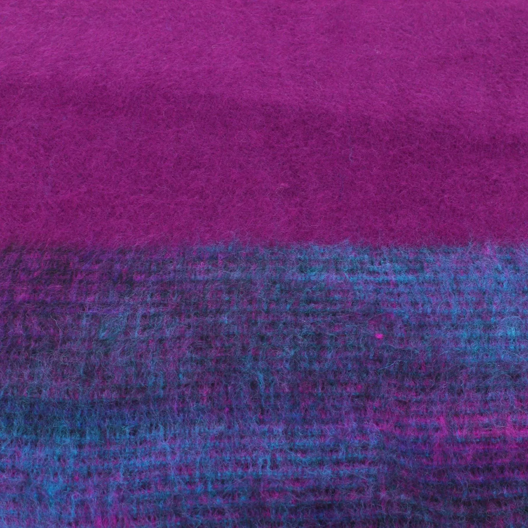 Tibetan Wool Blend Shawl Blanket - Purple with Blue & Purple Reverse