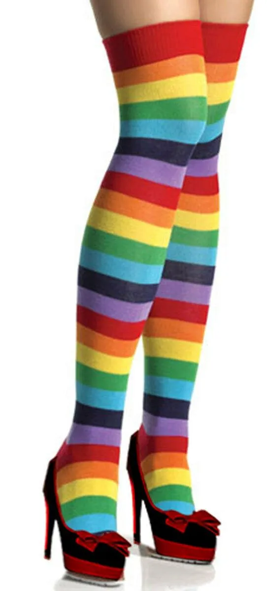 Unisex Printed Rainbow Dress T-Shirt Tie Socks Braces Fancy Dress Accessorie