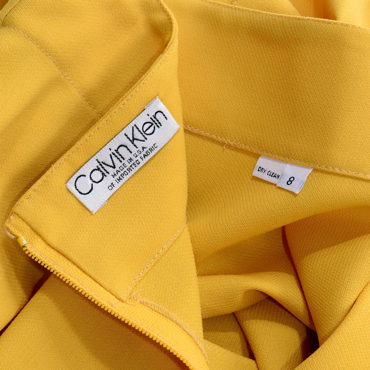 Vintage Calvin Klein Mustard Yellow Full Skirt