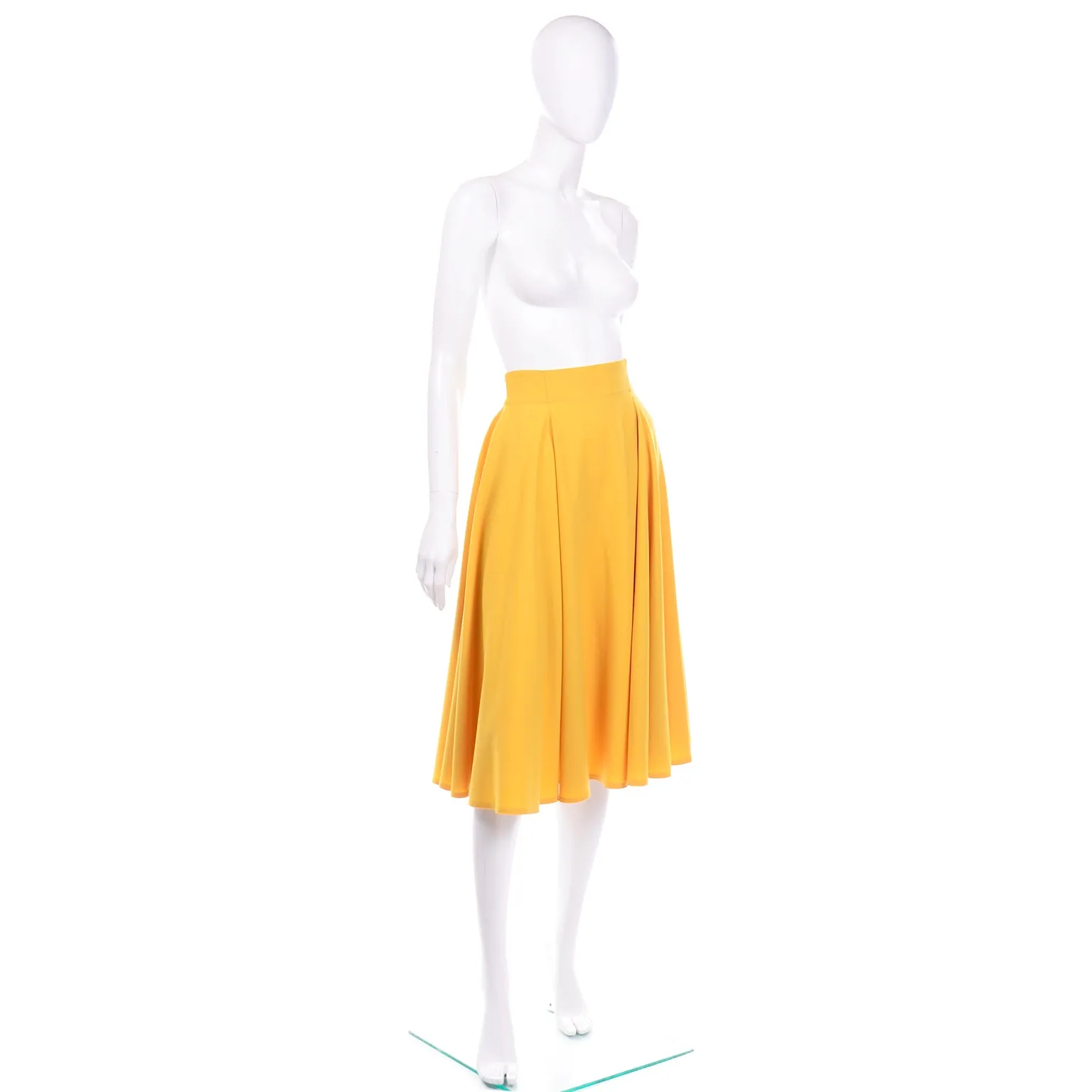 Vintage Calvin Klein Mustard Yellow Full Skirt