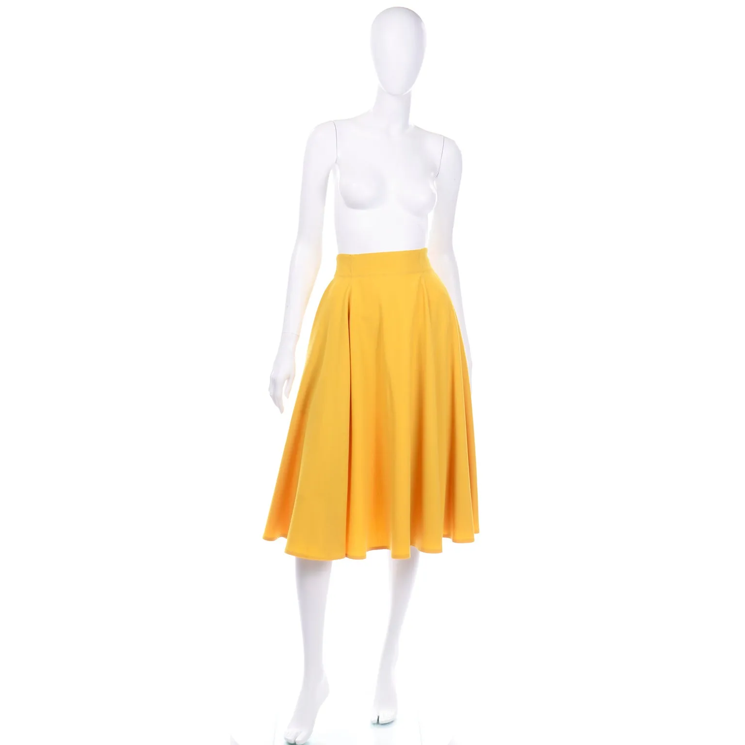 Vintage Calvin Klein Mustard Yellow Full Skirt